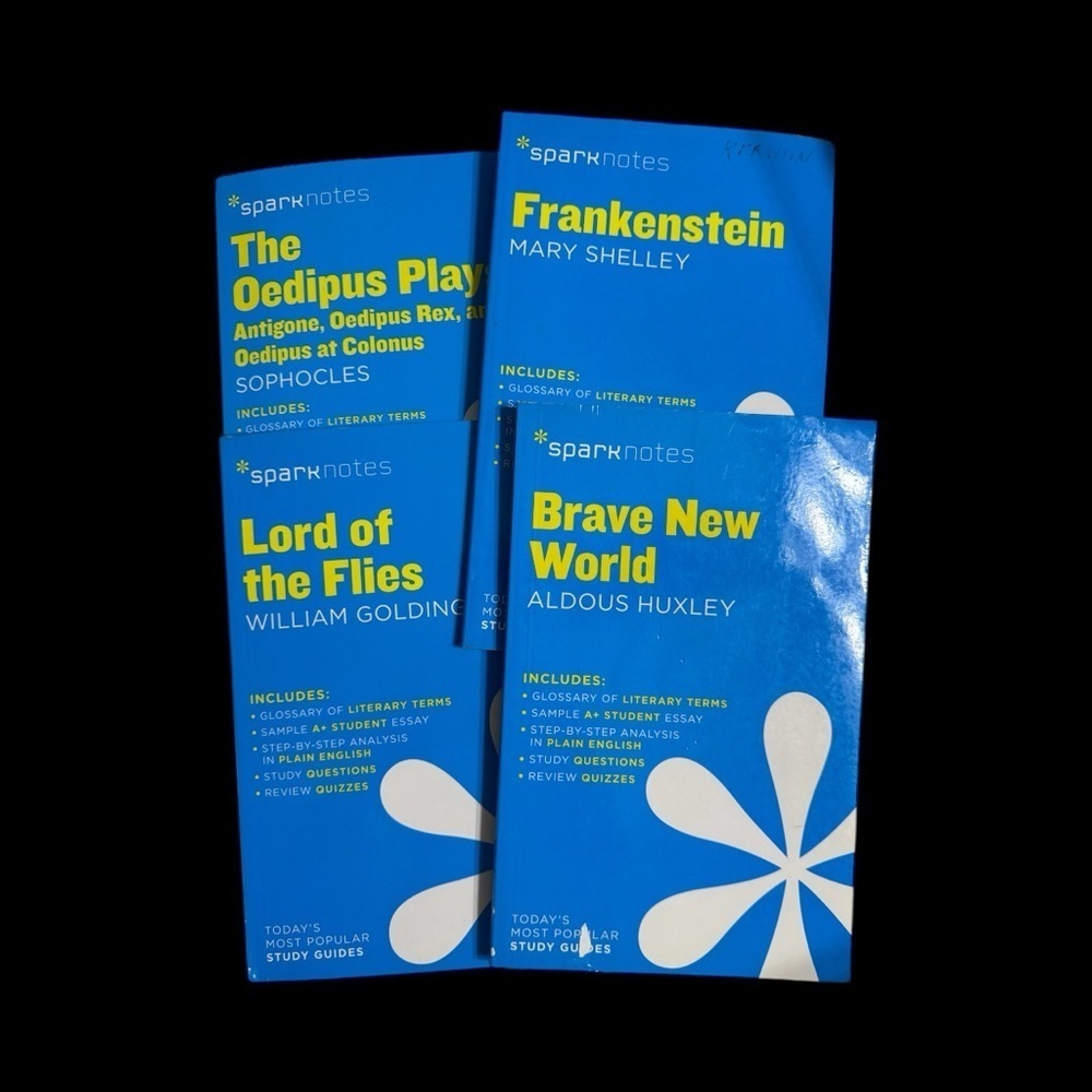 Spark notes set brave New World:Frankenstein/Lord of the flies/the Oedipus Plays